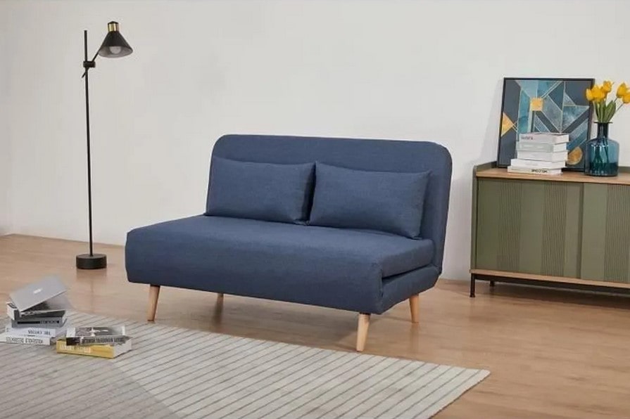 Banquette BZ 2 places DEPLO Style scandinave bleu foncé