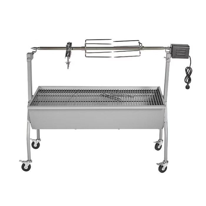 Barbecue charbon SILVER STYLE tournebroche XXL pas cher - Barbecue Electro Dépôt