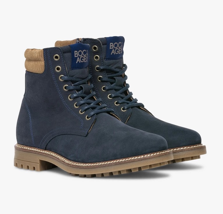 BOOTS ROLAND Bocage Bleu en cuir - Boots Homme Bocage