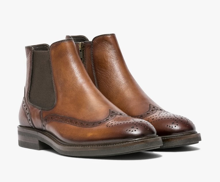 Boots WILLIAM Bocage Cognac en cuir pas cher - Boots Homme Bocage