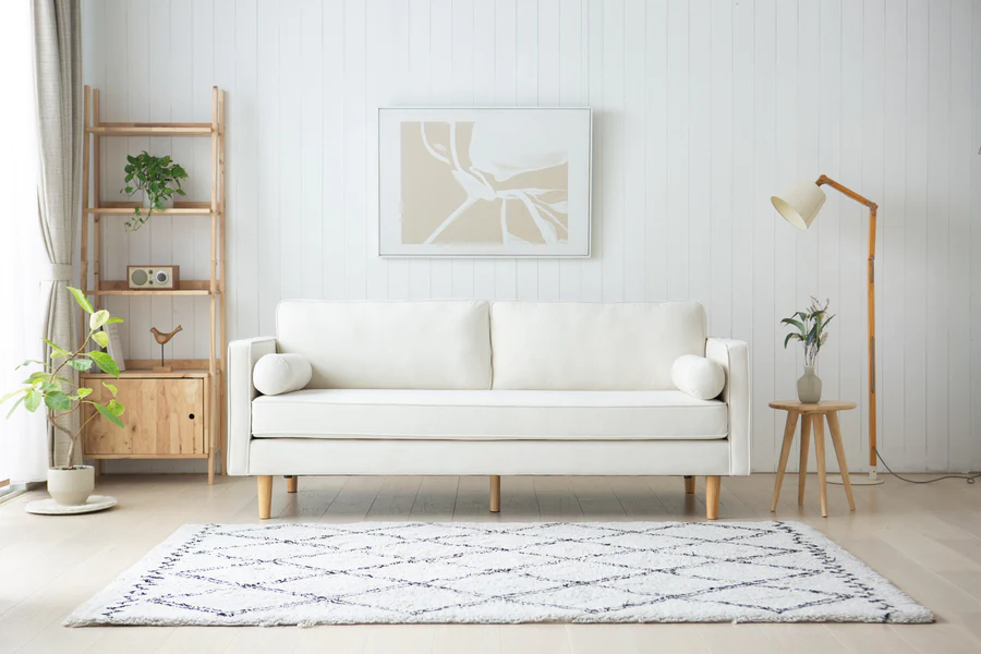 Canapé design STAN Concept Usine 3 places en velours beige