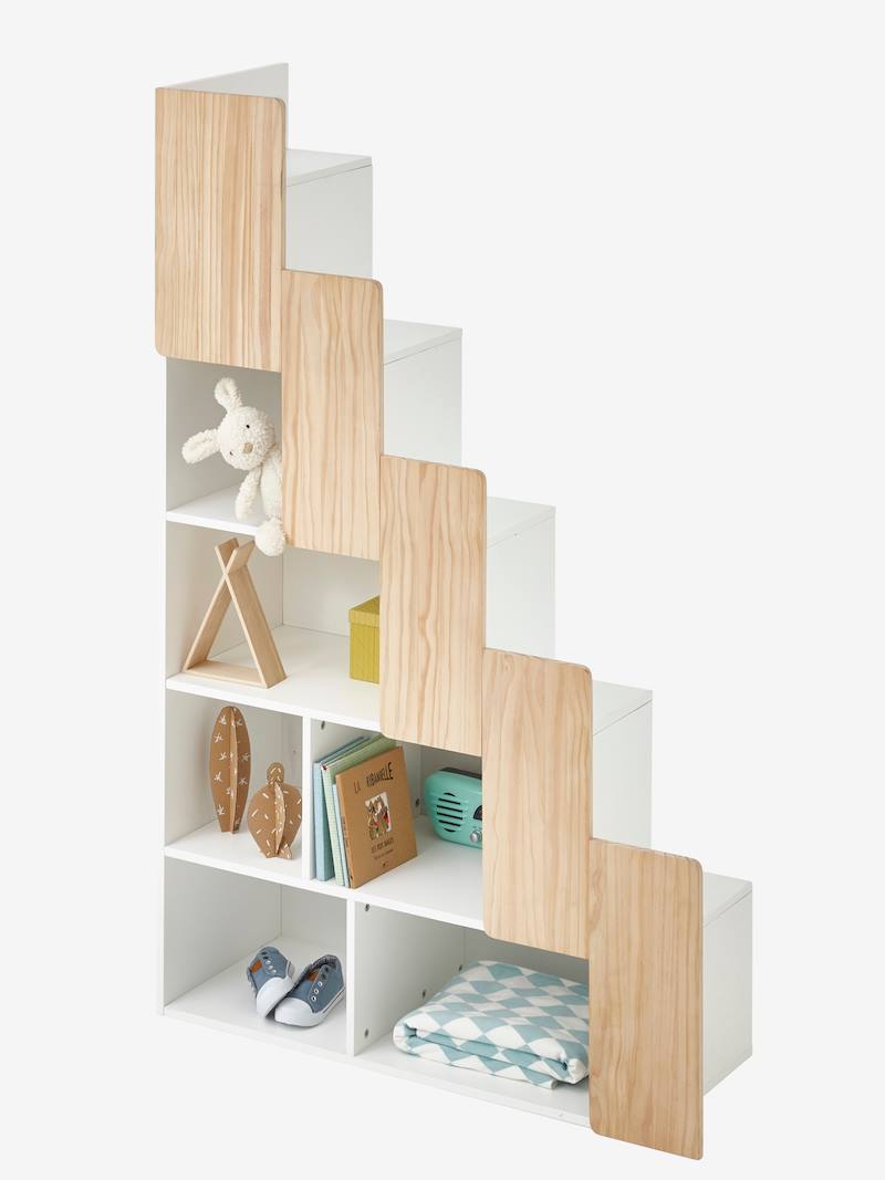 Escalier avec rangement pour combiné EASYSPACE blanc/bois