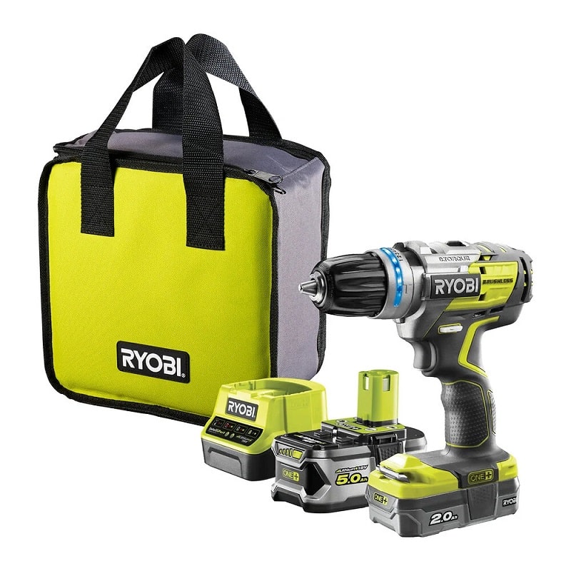 Perceuse sans Fil Brushless R18PDBL-252S RYOBI + 2 Batteries 18V pas cher - Perceuse Bricomarché