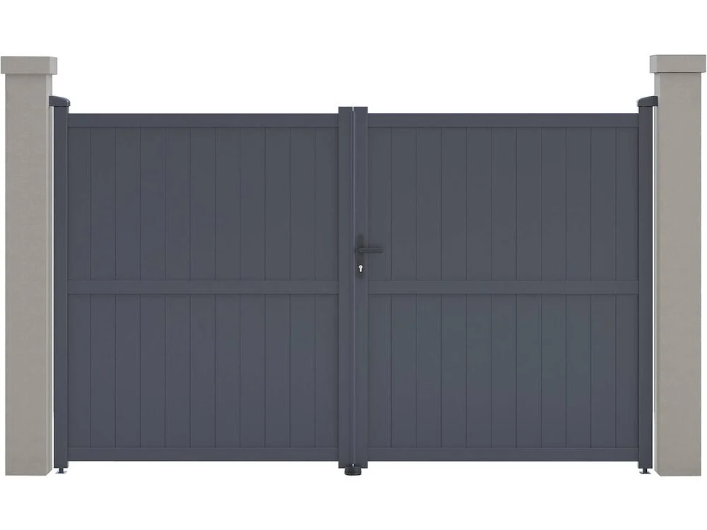 Portail aluminium MAURICE Gris 299.5 x 180.9 cm