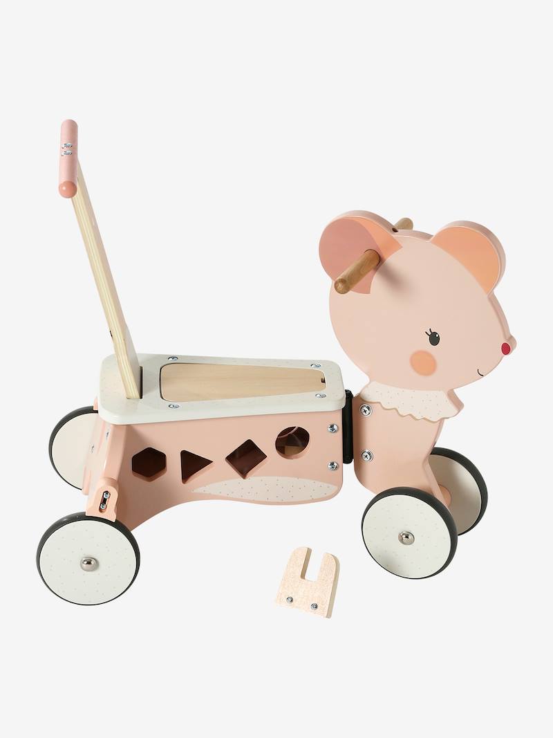 Porteur Chariot de marche 2 en 1 en bois FSC® grenier pas cher -Jouets Vertbaudet