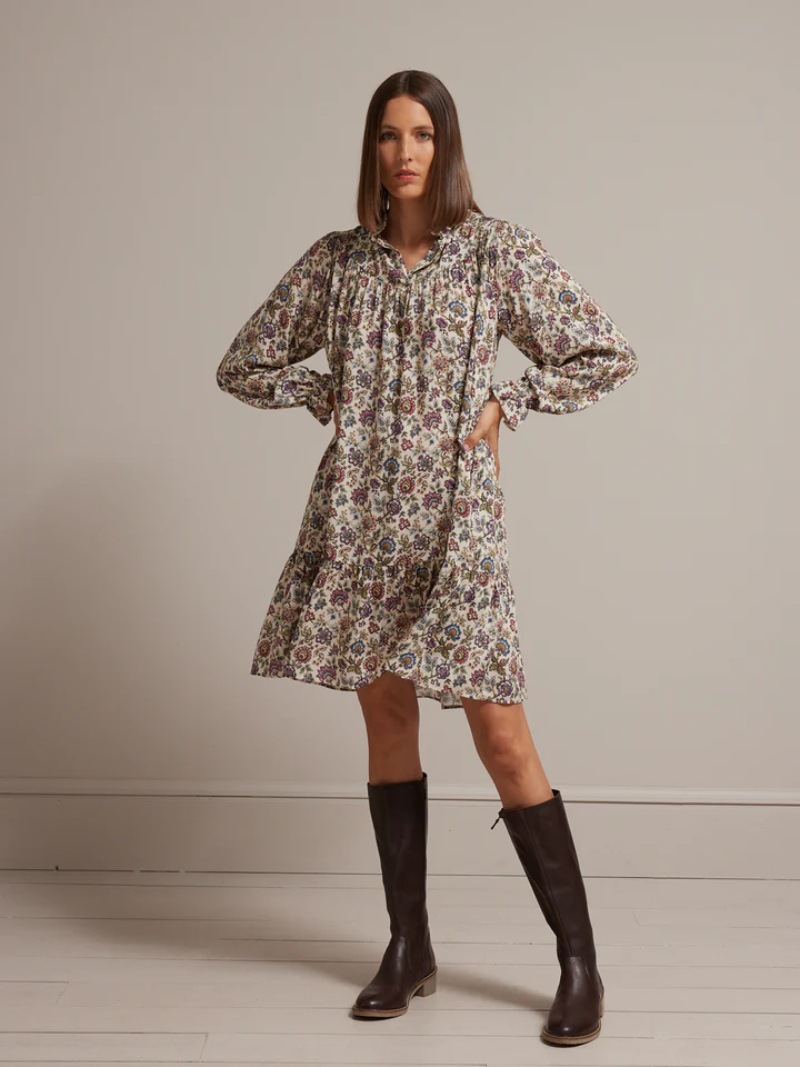 Robe col froufrou Femme Cyrillus tissu Liberty Chintz Tree