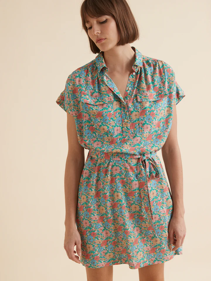 Robe-chemise Femme Cyrillus tissu Liberty Limited Collection Vert Moyen Imprimé