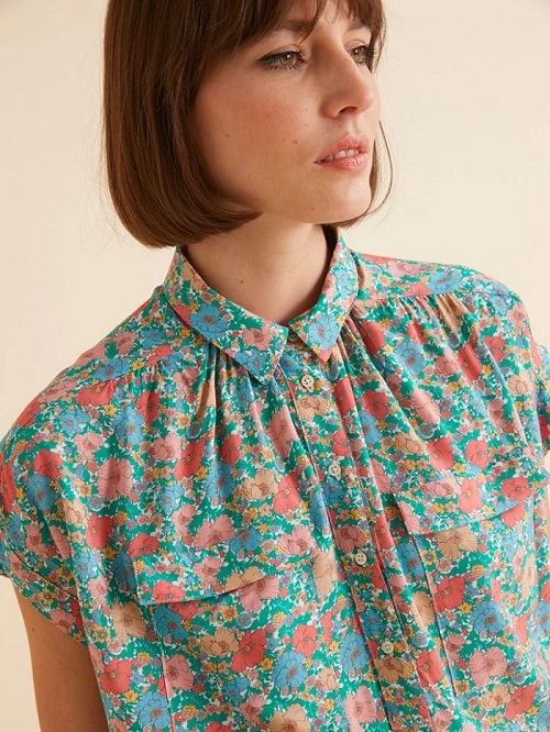 Robe-chemise Femme Cyrillus tissu Liberty Limited Collection Vert Moyen Imprimé