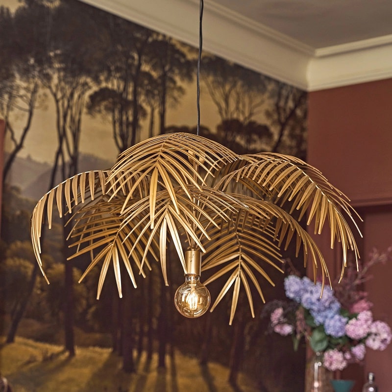 Suspension MAYA feuilles de palmier en métal doré - Maisons du Monde