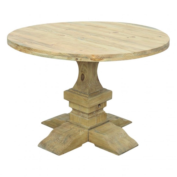 Table Ronde LAURIS Bois Massif Style Rustique pas cher - Table à Manger Cosy Home Design