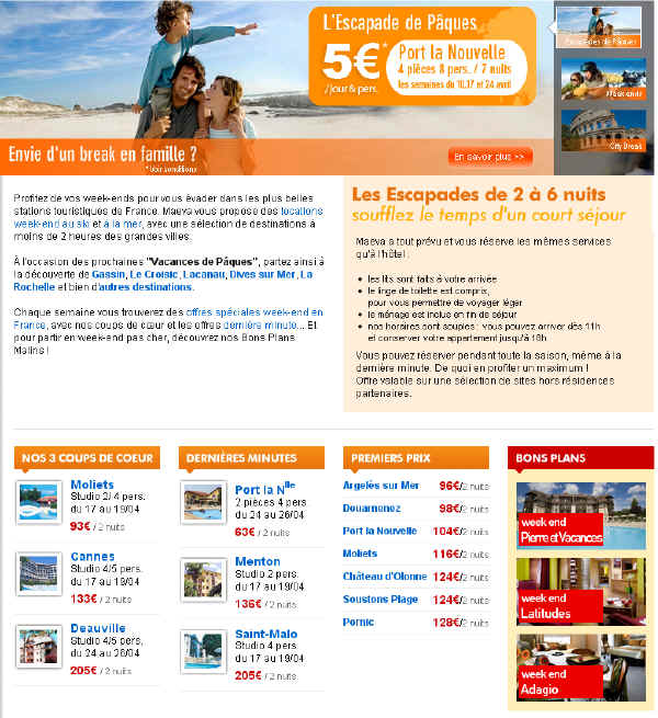 Maeva Week End pas Cher à partir de 63 Euros / 2 nuits