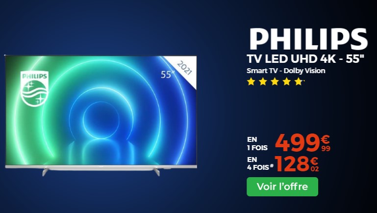 PHILIPS 55PUS7556 TV LED UHD 4K 139 cm pas cher - BLACK FRIDAY Téléviseur Cdiscount