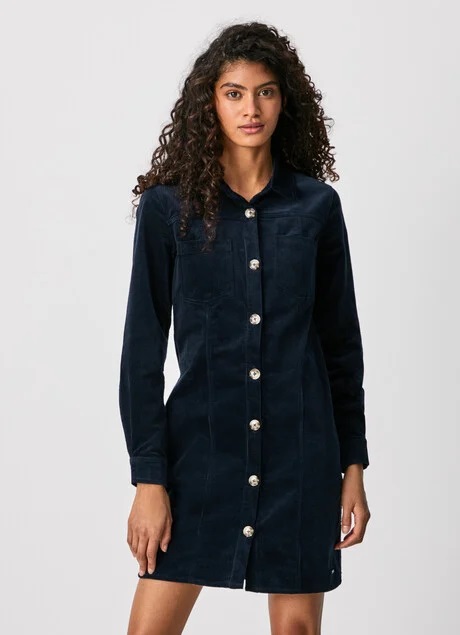 ROBE EN VELOURS CÔTELÉ ESMERALDAS Pepe Jeans pas cher - Robe Femme Pepe Jeans