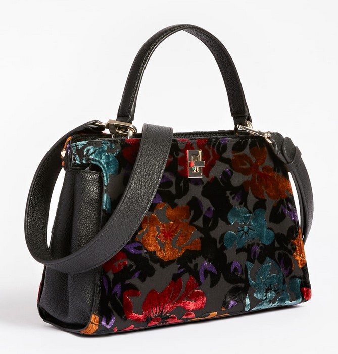 SAC A MAIN DOWNTOWN CHIC VELOURS GUESS Fantaisie florale