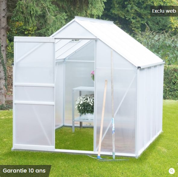 Serre polycarbonate DIAMANT Châlet et Jardin 4.8 m² grise