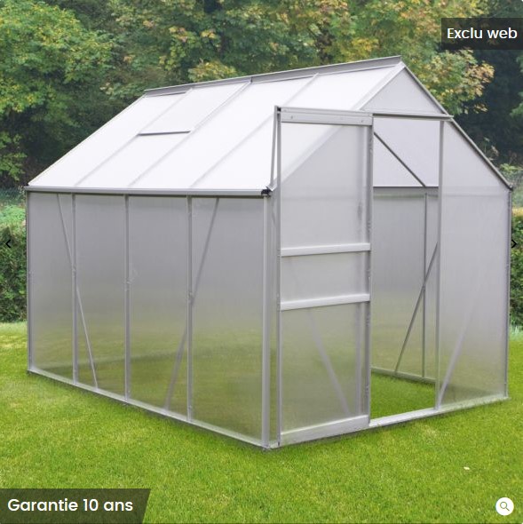 Serre polycarbonate DIAMANT Châlet et Jardin 4.8 m² grise - Serre de Jardin Gamm Vert
