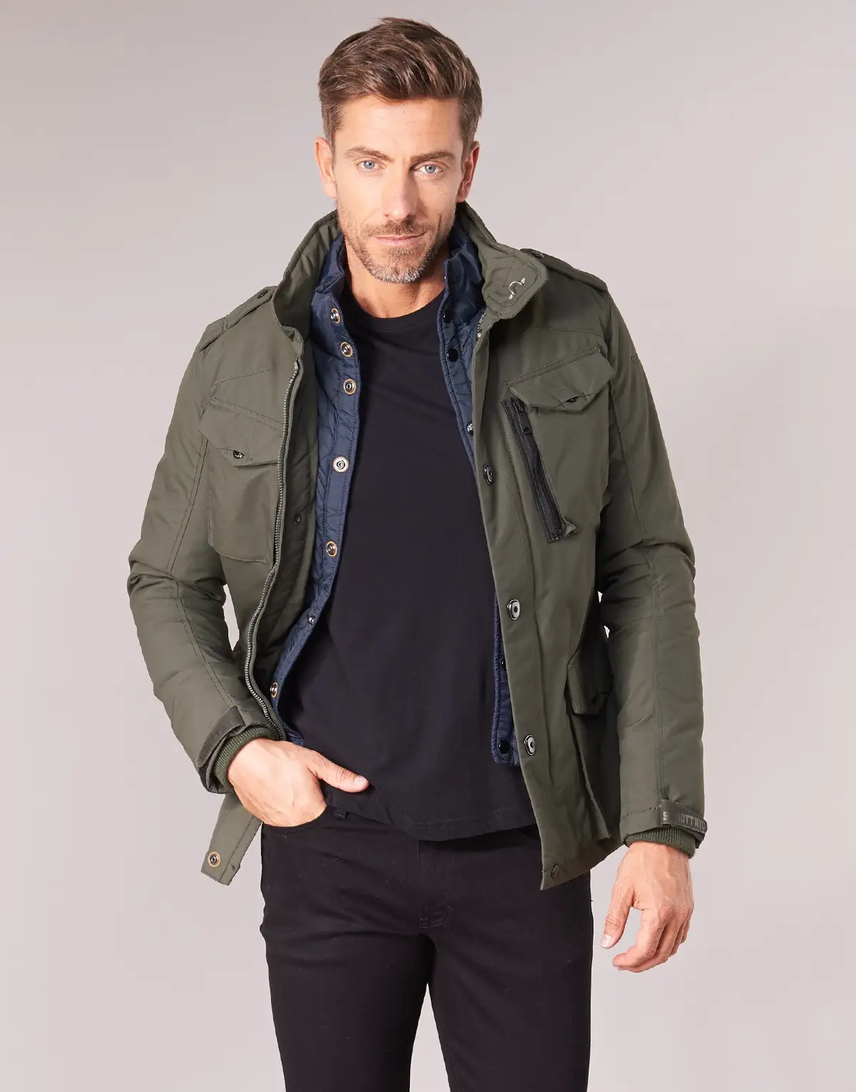 Parka Homme Schott FIELD Kaki