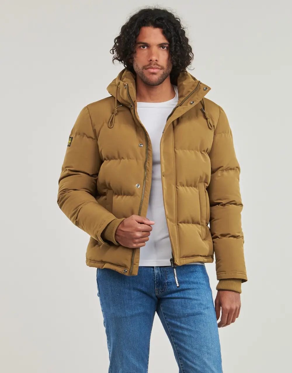 Doudoune Superdry EVEREST SHORT HOODED PUFFER Marron