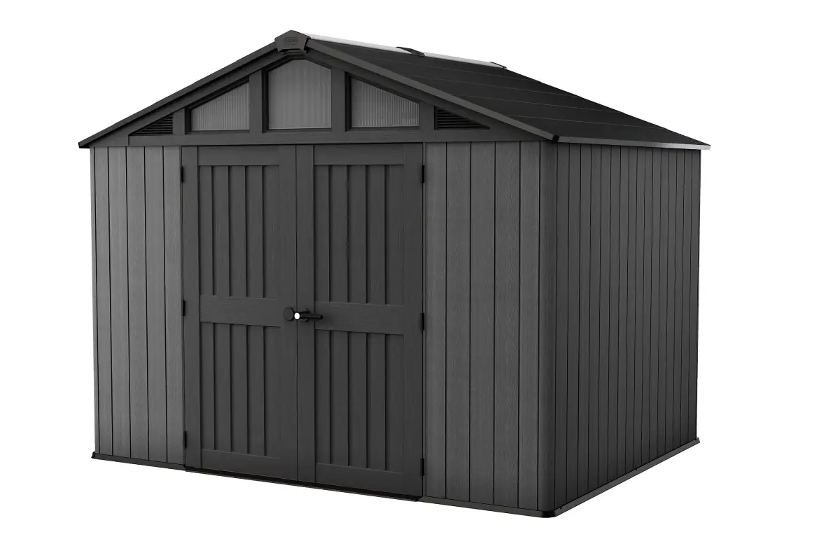 Abri de jardin OAKLAND 759 KETER 6 M² en résine gris et noir - Castorama