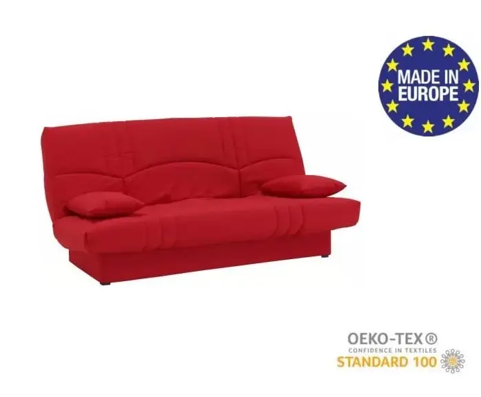 Banquette clic clac 3 places DREAM Tissu rouge