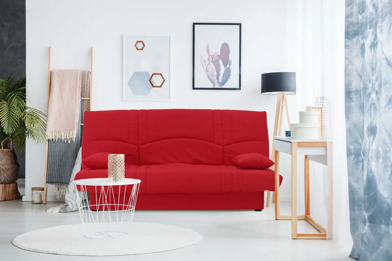 Banquette clic clac 3 places DREAM Tissu rouge pas cher : Le Confort à Petit Prix !