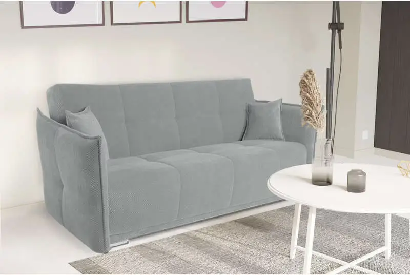 Banquette-lit clic clac JULIETTE 3 places gris pas cher - Banquette Conforama