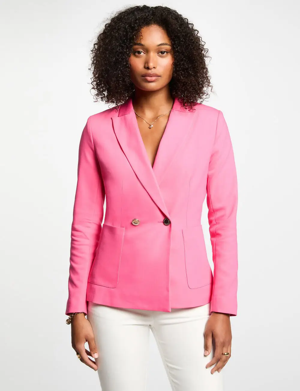 Blazer cintré boutonné VALIX Morgan rose : L'élégance incarnée