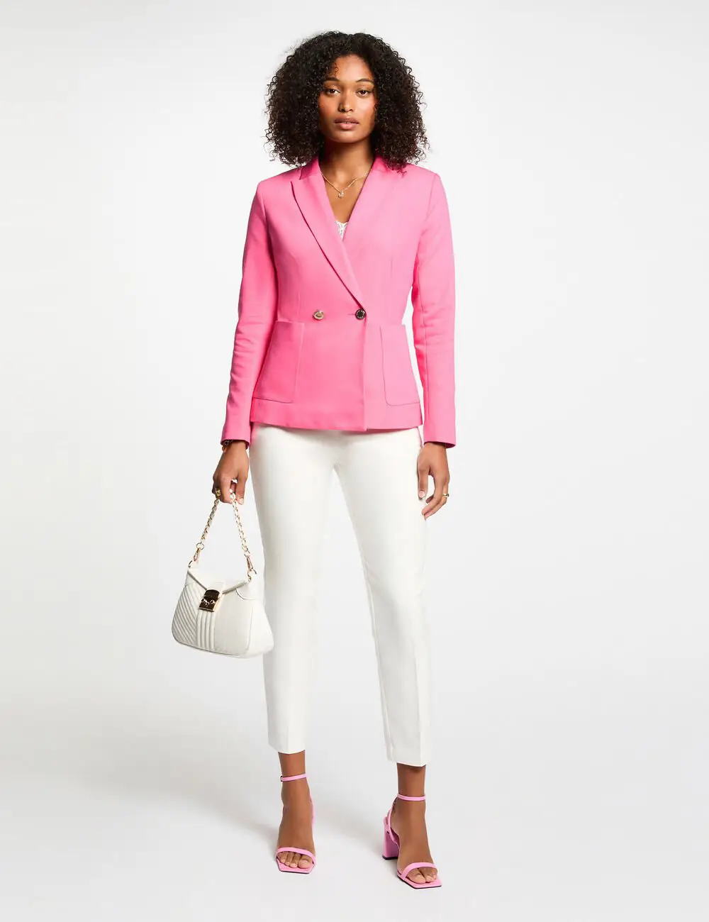 Blazer cintré boutonné VALIX Morgan rose