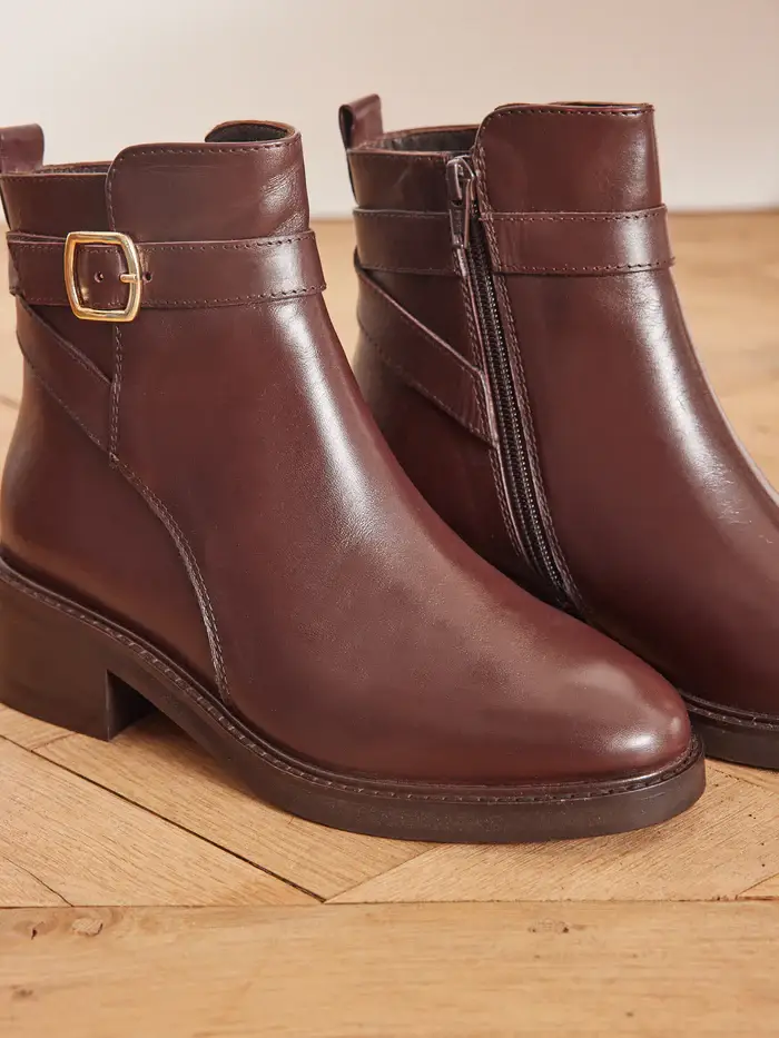 Boots Cavalières Femme Cyrillus en cuir Marron