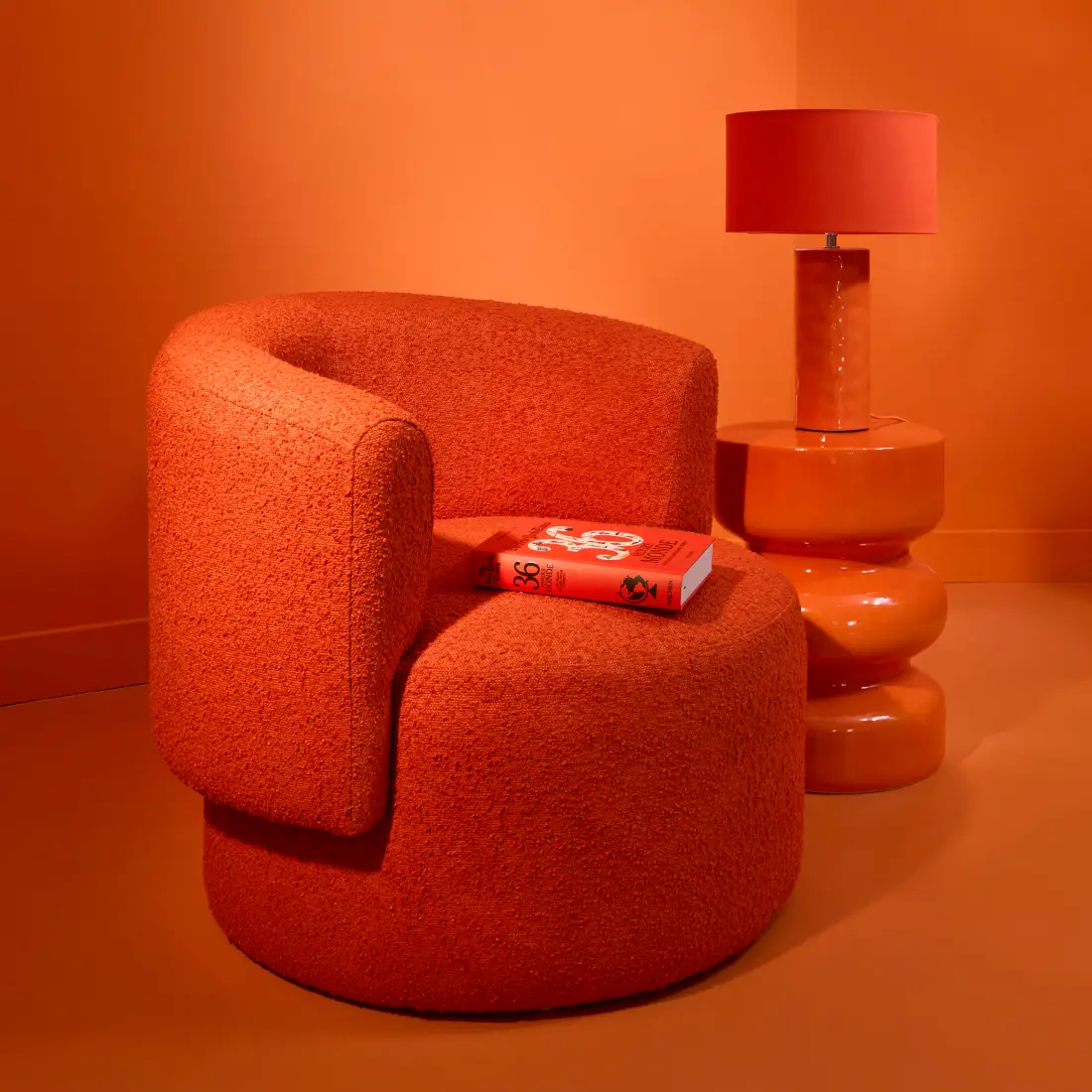 Bout de canapé JOSEPH en grès orange - Maisons du Monde