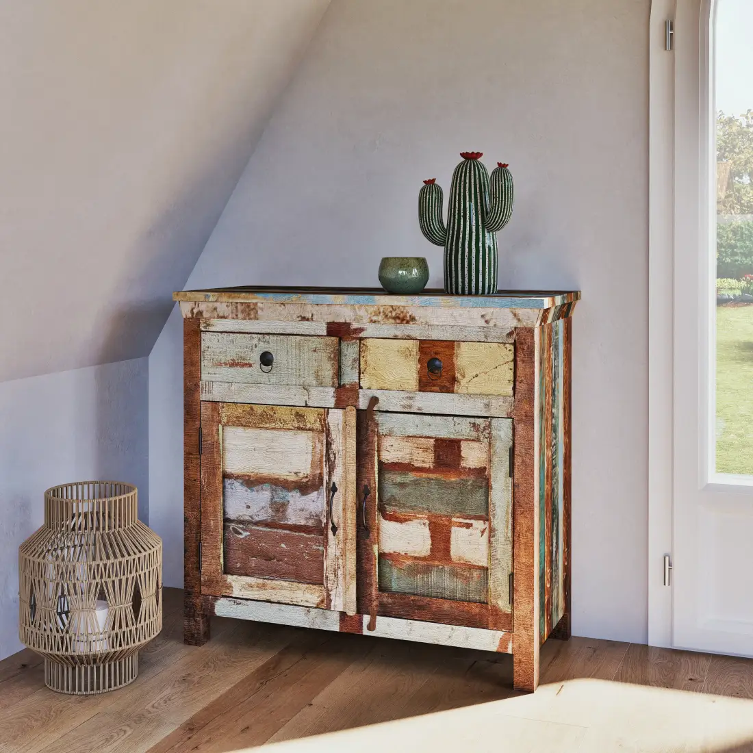 Buffet CALANQUE 2 Portes en bois recyclé multicolore de Maisons du Monde