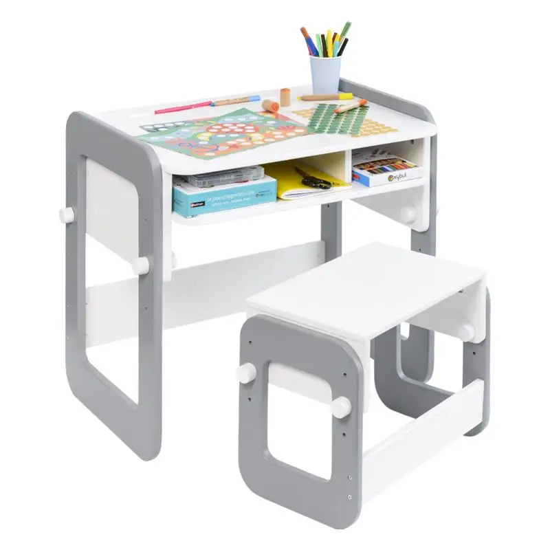 Bureau évolutif OXYBUL blanc et gris de 3 ans à 8 ans