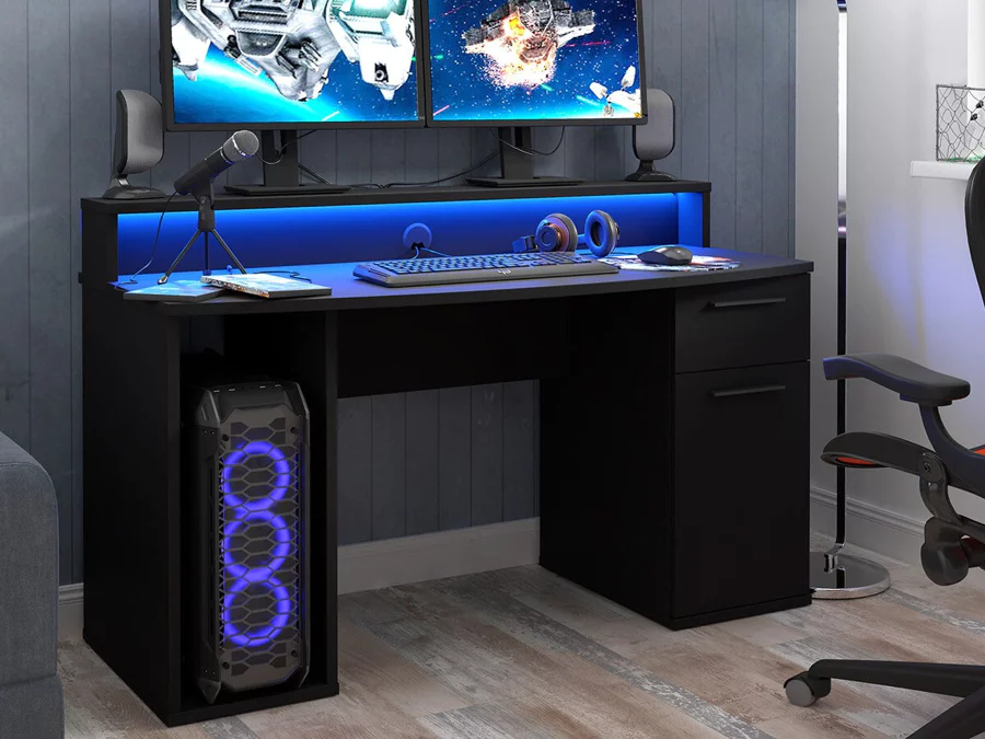 Bureau de Gaming YORK 100 Noir - Mobilier1