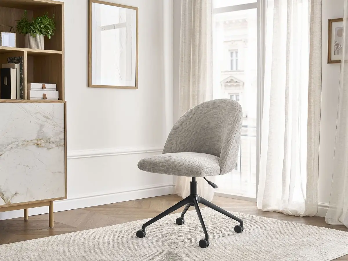 BOBOCHIC Chaise de bureau LALIE à roulettes tissu texturé et pietement avec hauteur ajustable