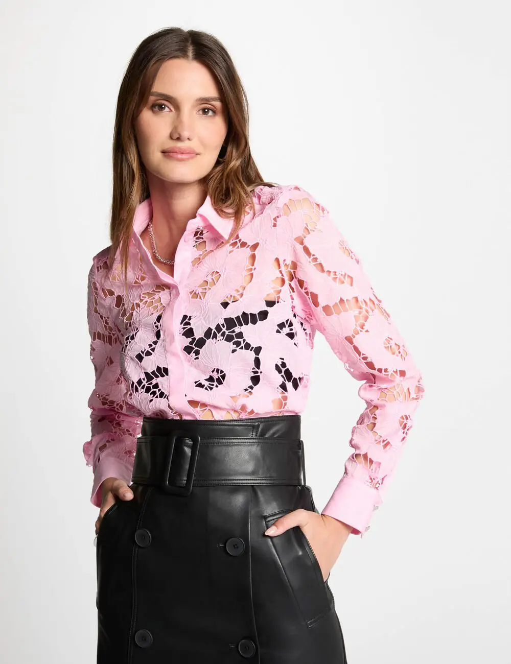 Chemise manches longues COCONU Morgan rose clair : Élégance et féminité