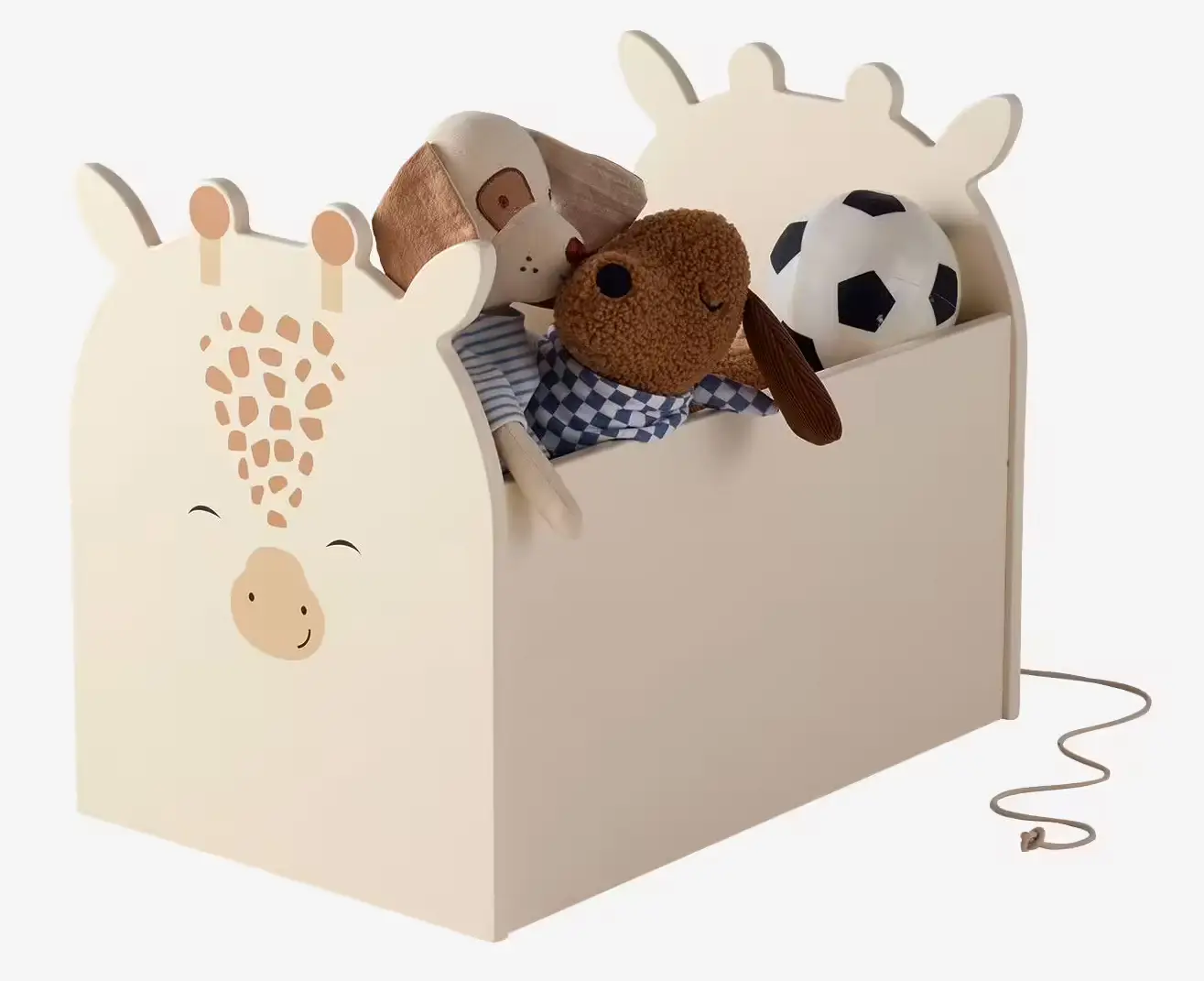 Coffre de rangement à roulettes GIRAFE beige pas cher - Meuble de Rangement Enfant Vertbaudet