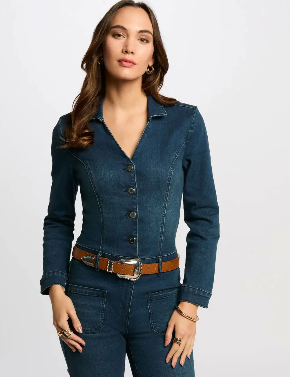 Combinaison longue large PCHALA Morgan jean denim brut : Le confort et le style réunis