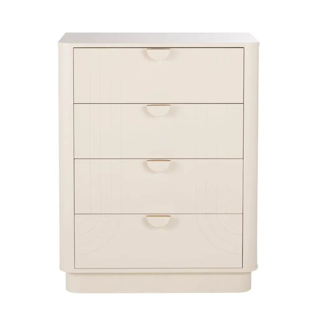 Commode haute ARCKOS 4 tiroirs blanche crème - Maisons du Monde