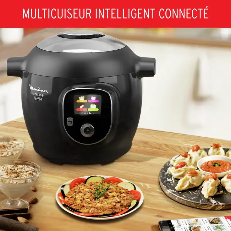 Cuiseur cookeo smart MOULINEX YY5491FB 9 en 1 + extra crisp pas cher : Pour des Repas Savoureux et Croustillants !