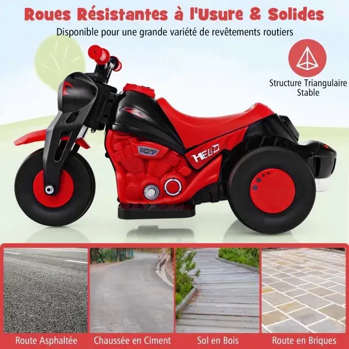 DREAMADE Moto Électrique 6V pour Enfant