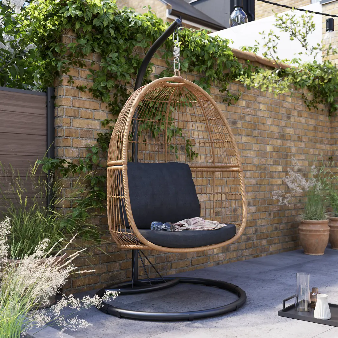 Soldes -30% Fauteuil de jardin GoodHome APOLIMA en acier et rotin pas cher chez Castorama