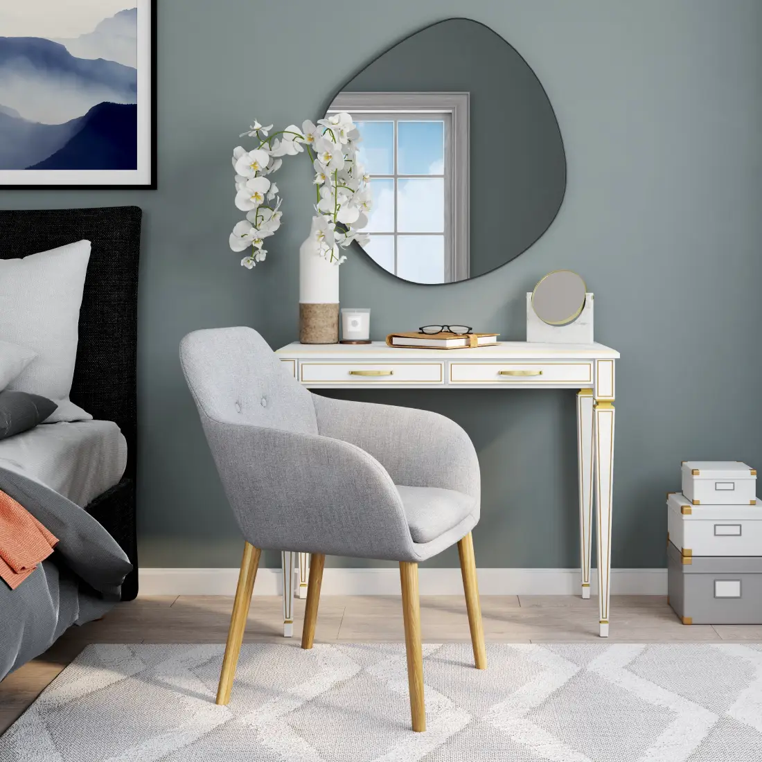 SOLDES Fauteuil de table vintage ARNOLD gris clair de Maisons du Monde : Réduction de 20%