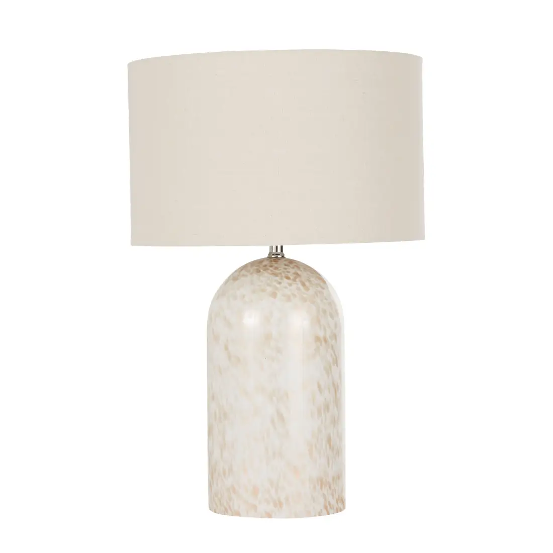 Lampe GLORIA en verre moucheté à paillettes et abat-jour en lin beige - Maisons du Monde