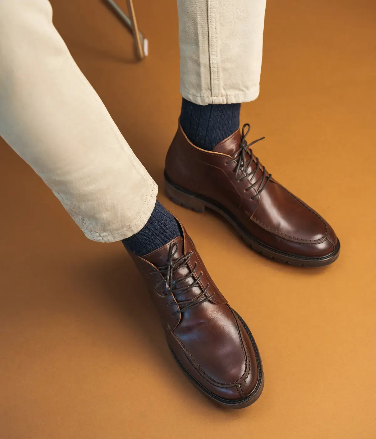 LOW-BOOTS GUILLAUME Bocage Homme en cuir cognac : Élégance, Confort et Durabilité