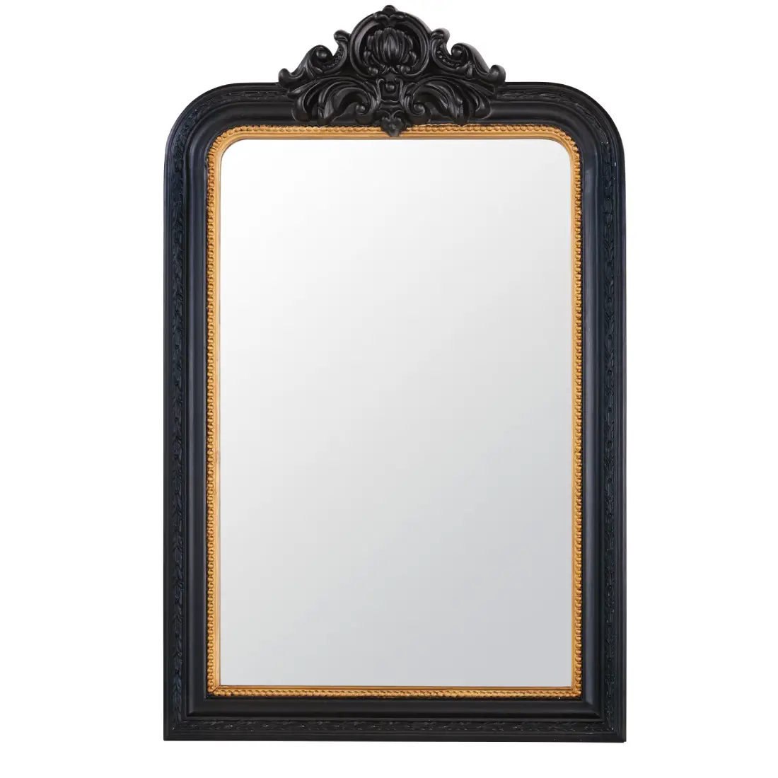 Miroir rectangulaire ALTESSE à moulures noires et dorées 76x108 cm de Maisons du Monde