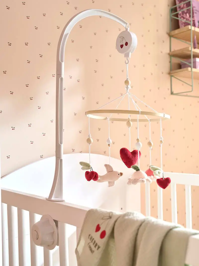 Mobile musical CHERRY rose pas cher - Accessoires de lit bébé Vertbaudet