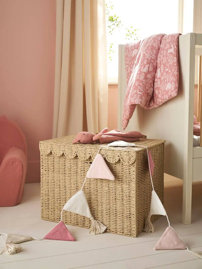 Panier de rangement XL FESTON malle en corde de papier beige pas cher - Meuble de Rangement Enfant Vertbaudet