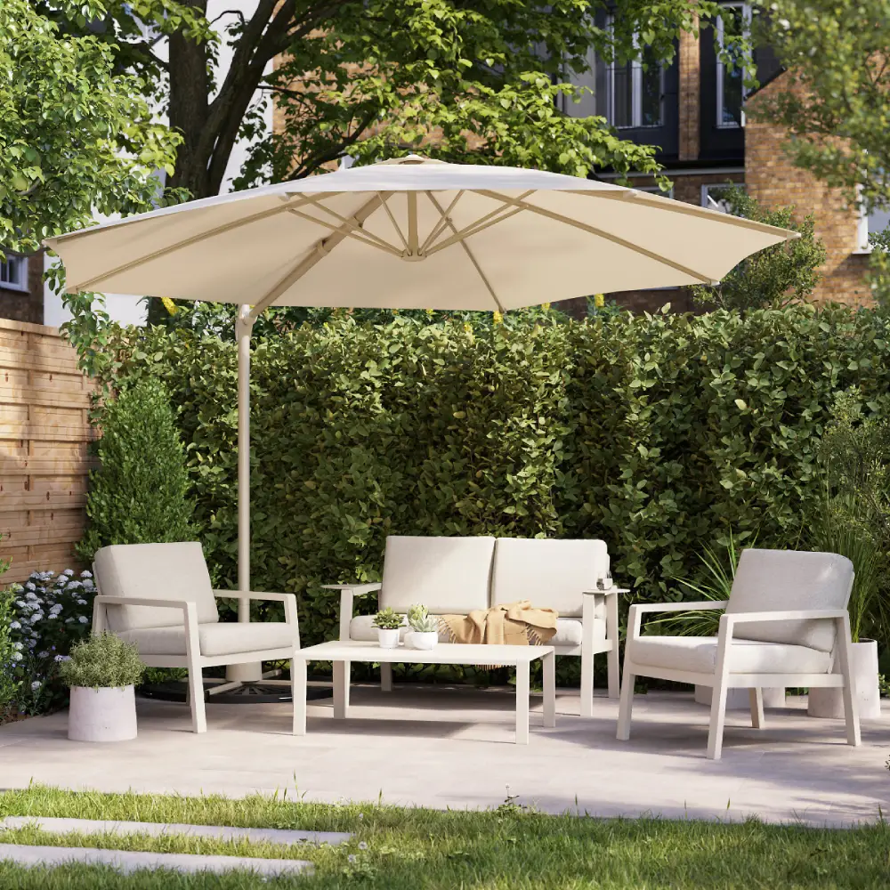 Parasol déporté GoodHome MALLORCA peyote ø350 cm pas cher - Parasol Castorama