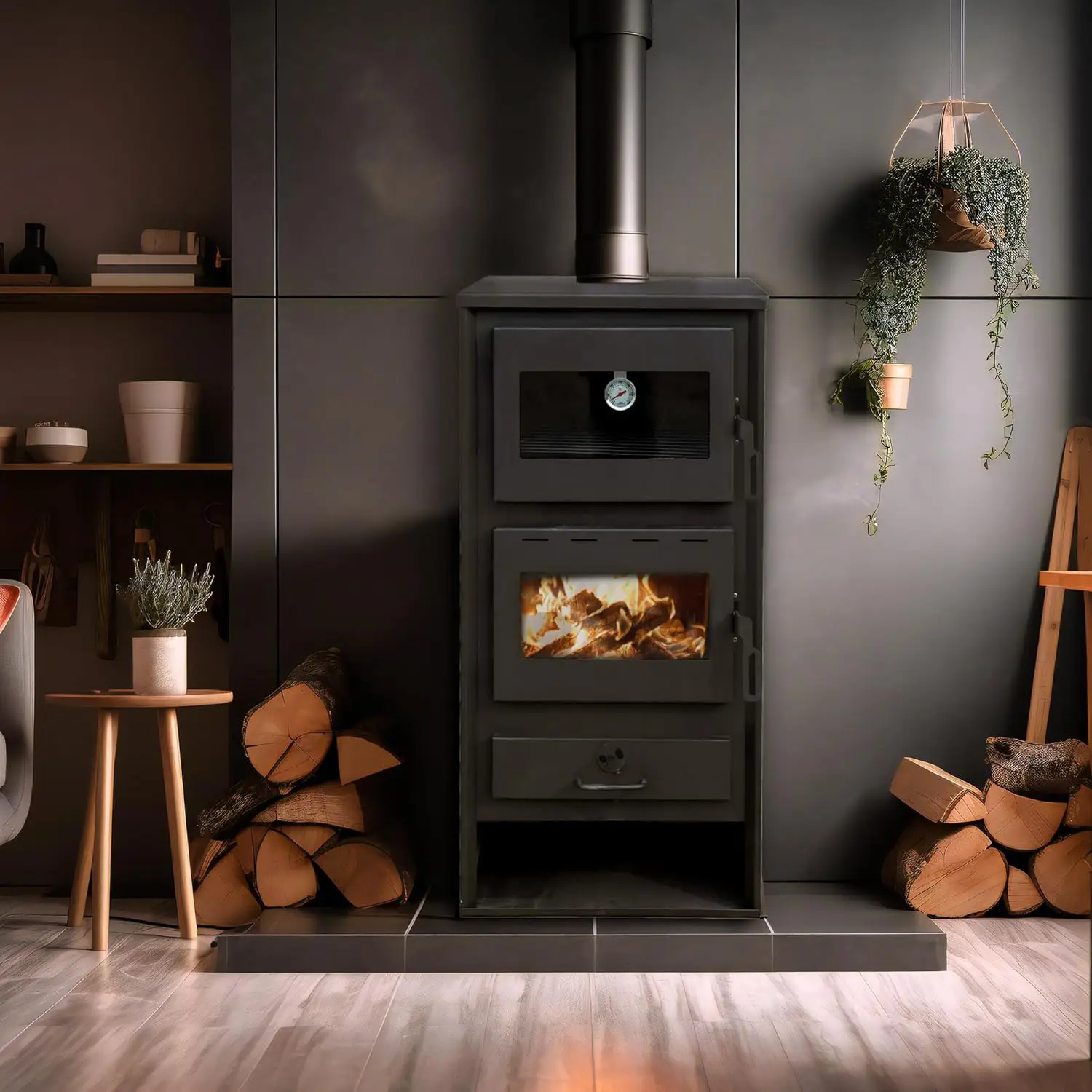 Poêle à Bois avec four LYSSIA Sannover 12 kW pas cher - Poêle à bois Cdiscount