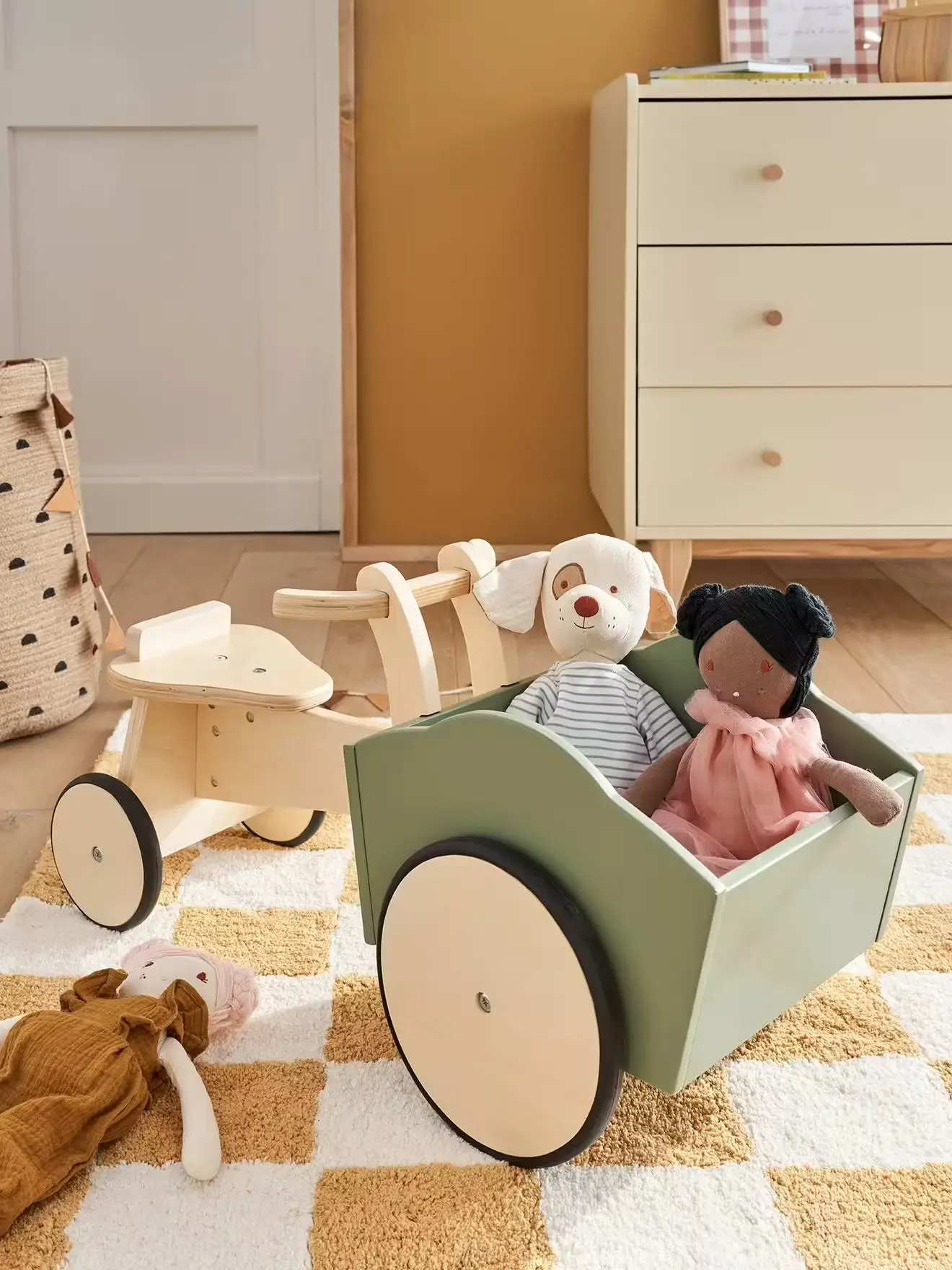 Porteur CARGO en bois FSC® pas cher - Jouets Vertbaudet